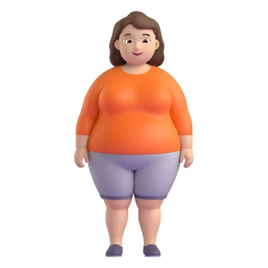 chubby white woman with brown hair, friendly expression sticker