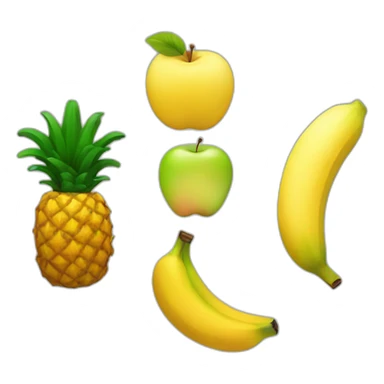 Pinapple & banana & apple sticker