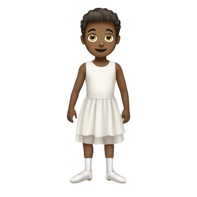 White child Boy with ballet dress and shoes on sticker