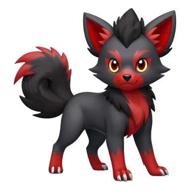 Zorua-Houndour-Fakémon-hybrid-creature (full body)  sticker