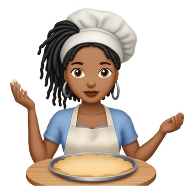 black woman with black locs baking  sticker
