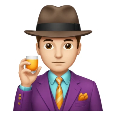 Retro Mobster with colored suits and hats sticker