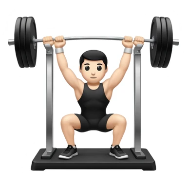 black and white desktop computer flexing with barbell emoji sticker