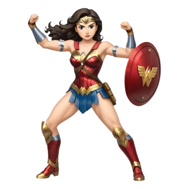 Wonder Woman whole body in action  sticker