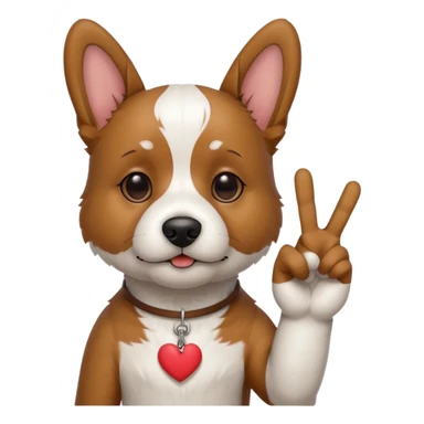 Terrier dog holding peace sign sticker