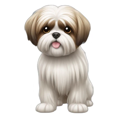 Dog Shih Tzu with long wool full-height  sticker