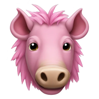 Pink warthog with tusks sticker