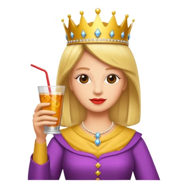 queen with drink sticker