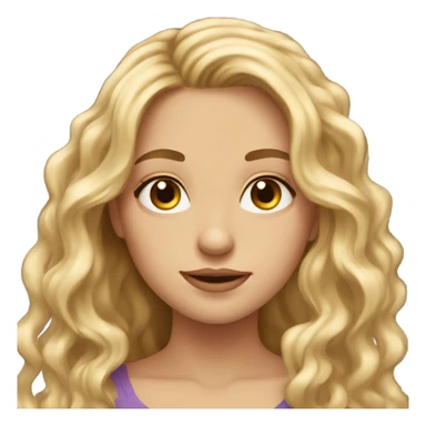 Pretty girl woth long blonde wavy hair and hazel eyes sticker