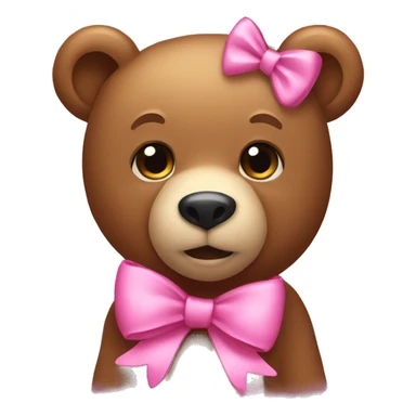 Bear with a pink bow sticker