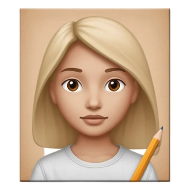 Canvas with pencil sketch sticker