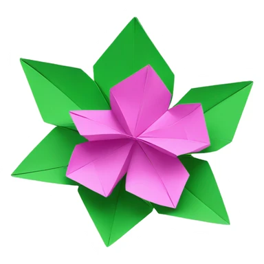 Origami floral paper sticker