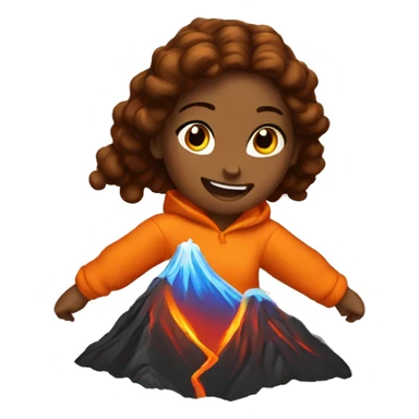 Volcano jumper girl sticker