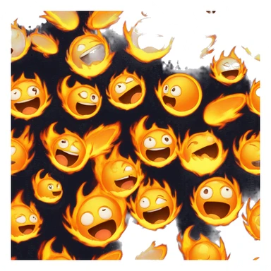 orange ball on fire flying through the air sticker