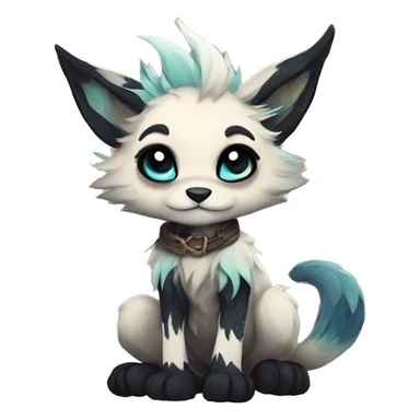 cute Kawaii edgy fantasy animal fursona Fionbri creature by griffsnuff & LiLaiRa & Falvie full body sticker