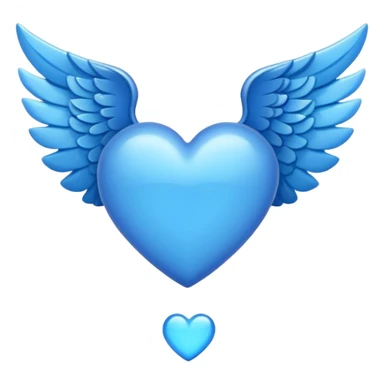 blue heart with wings sticker