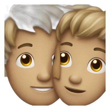 Two boys white cuddling sticker