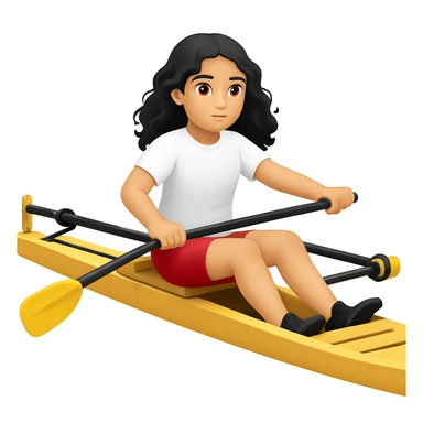 Make the girl's outfit red shorts and a white short-sleeved t-shirt in the style of apple style emojis sticker