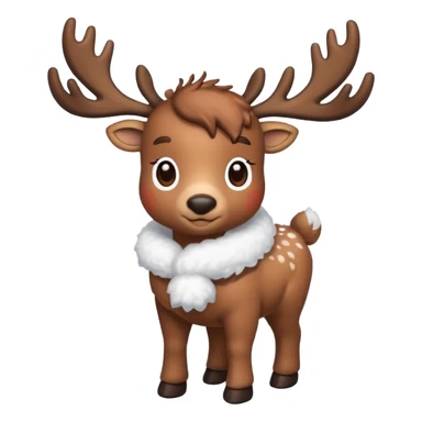 reindeer baby  cute, full bodysnow sticker