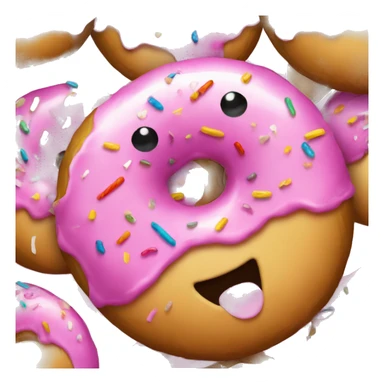 Donut shaped balloon with string attached  sticker