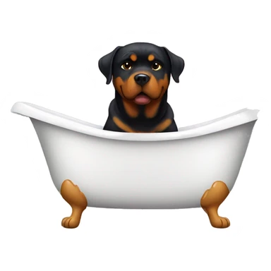 Rottweiler in bathtub sticker