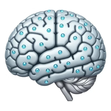 glitter white brain sticker