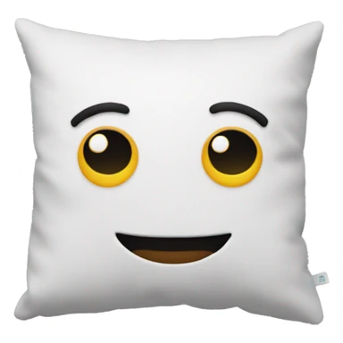 Pillow with a face sticker