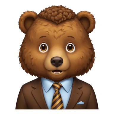 curly hair bear with tie sticker