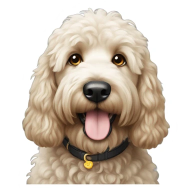 Black golden doodle in Korea sticker
