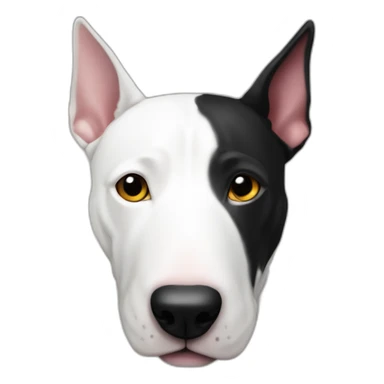 perro bull terrier color blanco con mancha negra en ojo derecho sticker