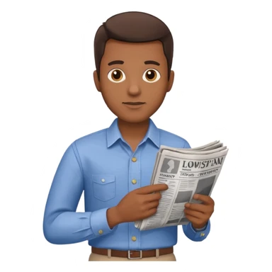 man newspaper under arm sticker