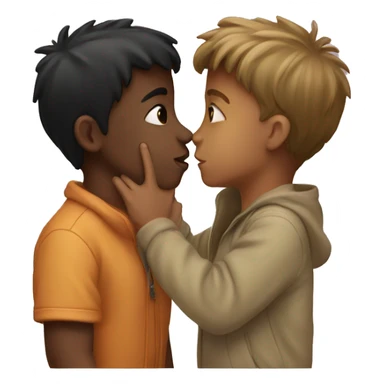 Two boys kissing sticker
