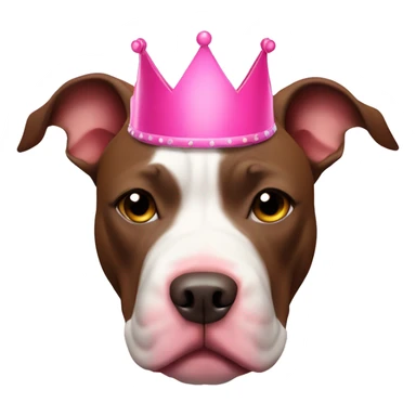 Pit bull with pink crown and brown around one of its eyes sticker