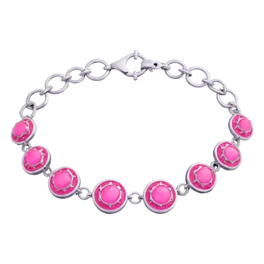 minimal 3D gothic bracelet with pink accent, simple and dark sticker