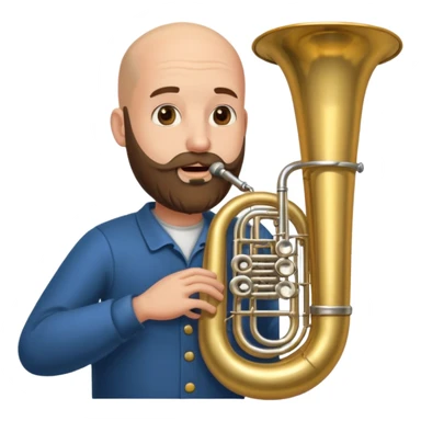große Tuba, von gltzköpfigen bärtigem Mann gespielt sticker