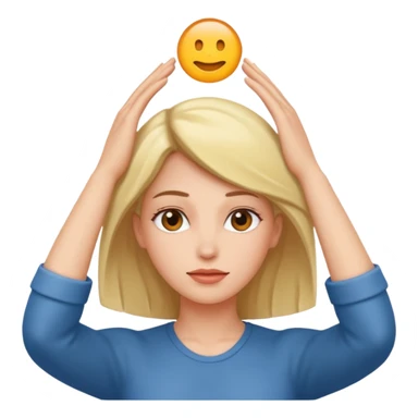 decision gesture women hands on top of the head sticker