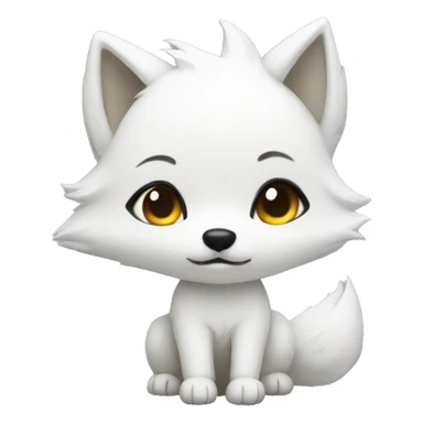 white fox chibi sticker