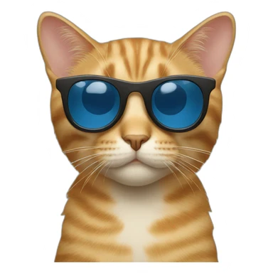 Cat with sunglasses and TOM initials sticker