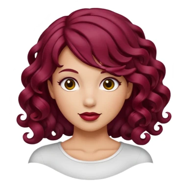 burgundy detail of hair curl sticker