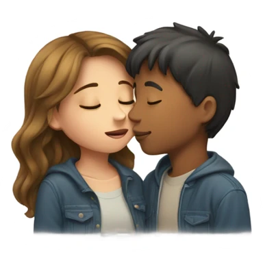 Boy and girl kissing sticker