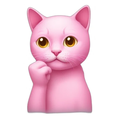 pink cat 'shush' gesture sticker