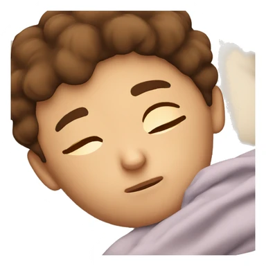 Brown hair boy sleeping in bed sticker