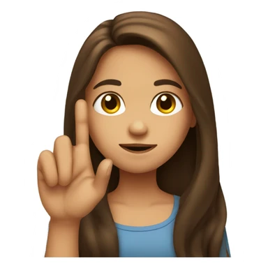 Girl with long brown hair and her finger fingers crossed sticker