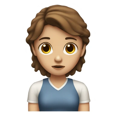 sad lonely brown haired girl without boyfriend sticker