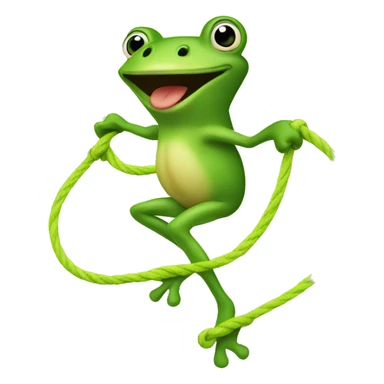 A frog jumping rope sticker