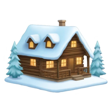 winter cabin sticker