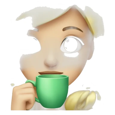 Girl sipping tea with blonde hair and green eyes sticker