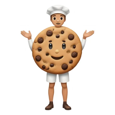 man dressed as a cookie snack sticker
