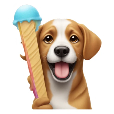 Dog with ice lolly sticker