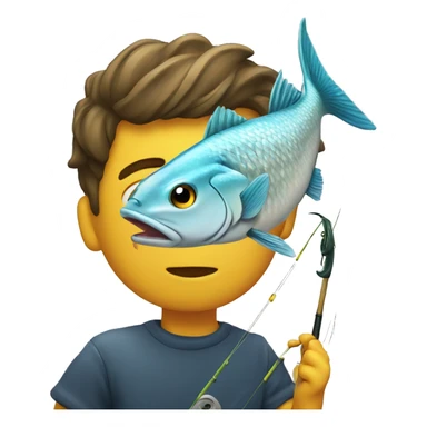 Fish hits a person while fishing sticker
